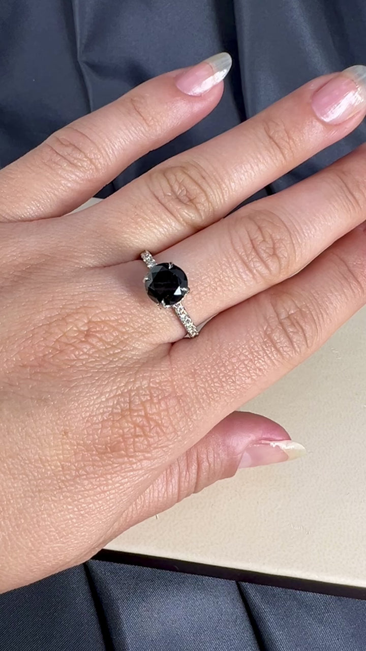 1.30 Carat Black & White Diamond Engagement Ring