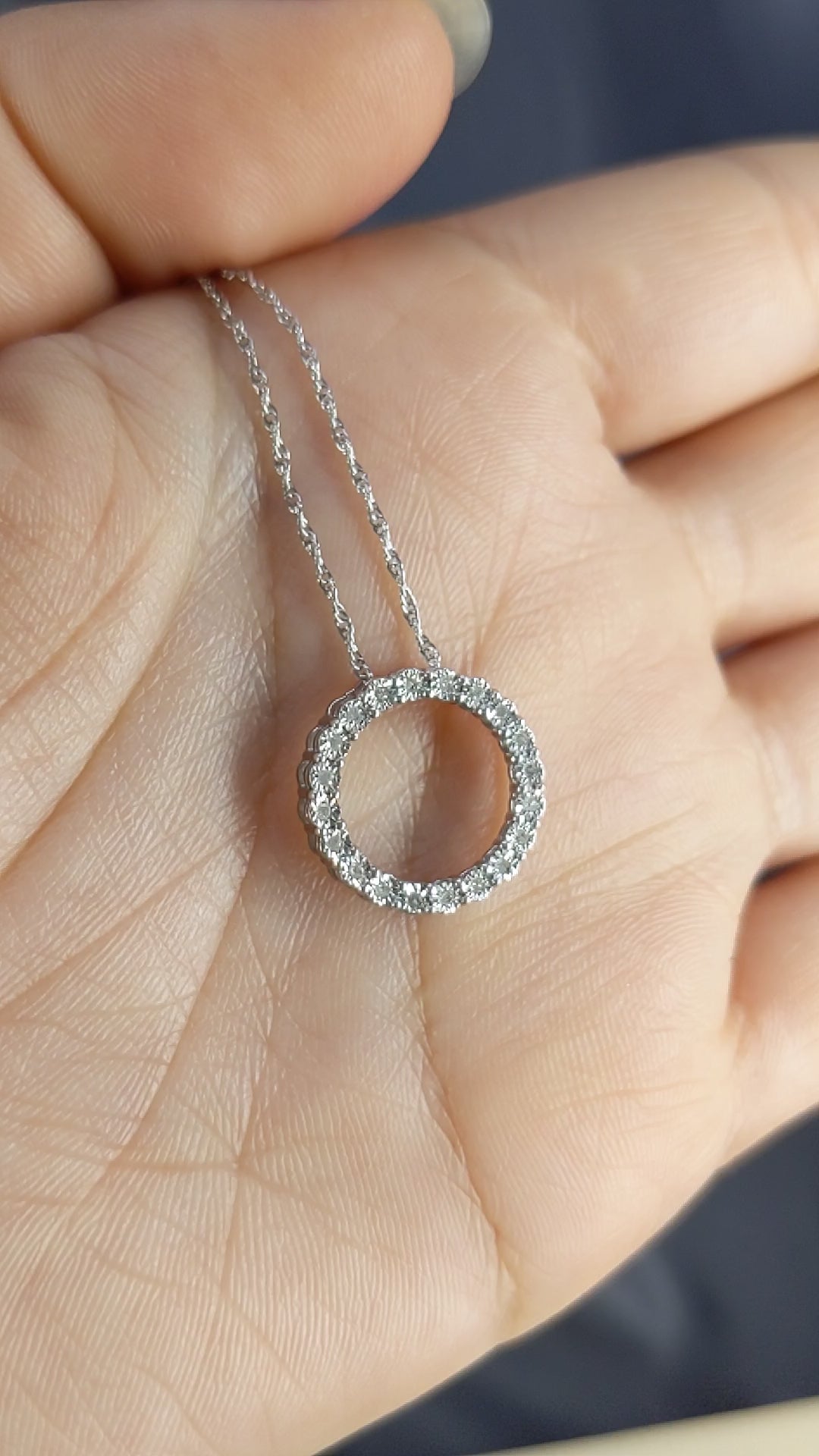 1/10 Carat Natural Diamond Circle Pendant WHILE SUPPLIES LAST