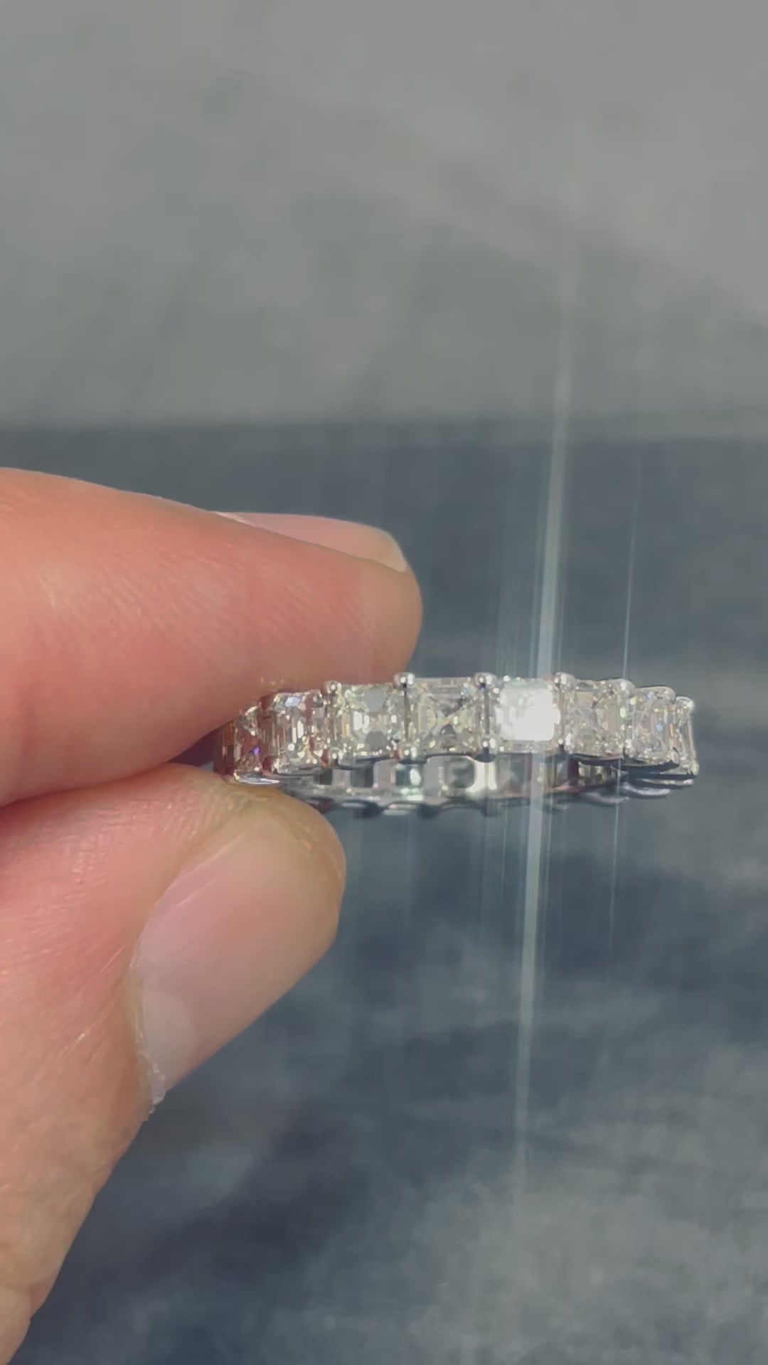 4.25 Carat Asscher Cut Diamond Eternity Band