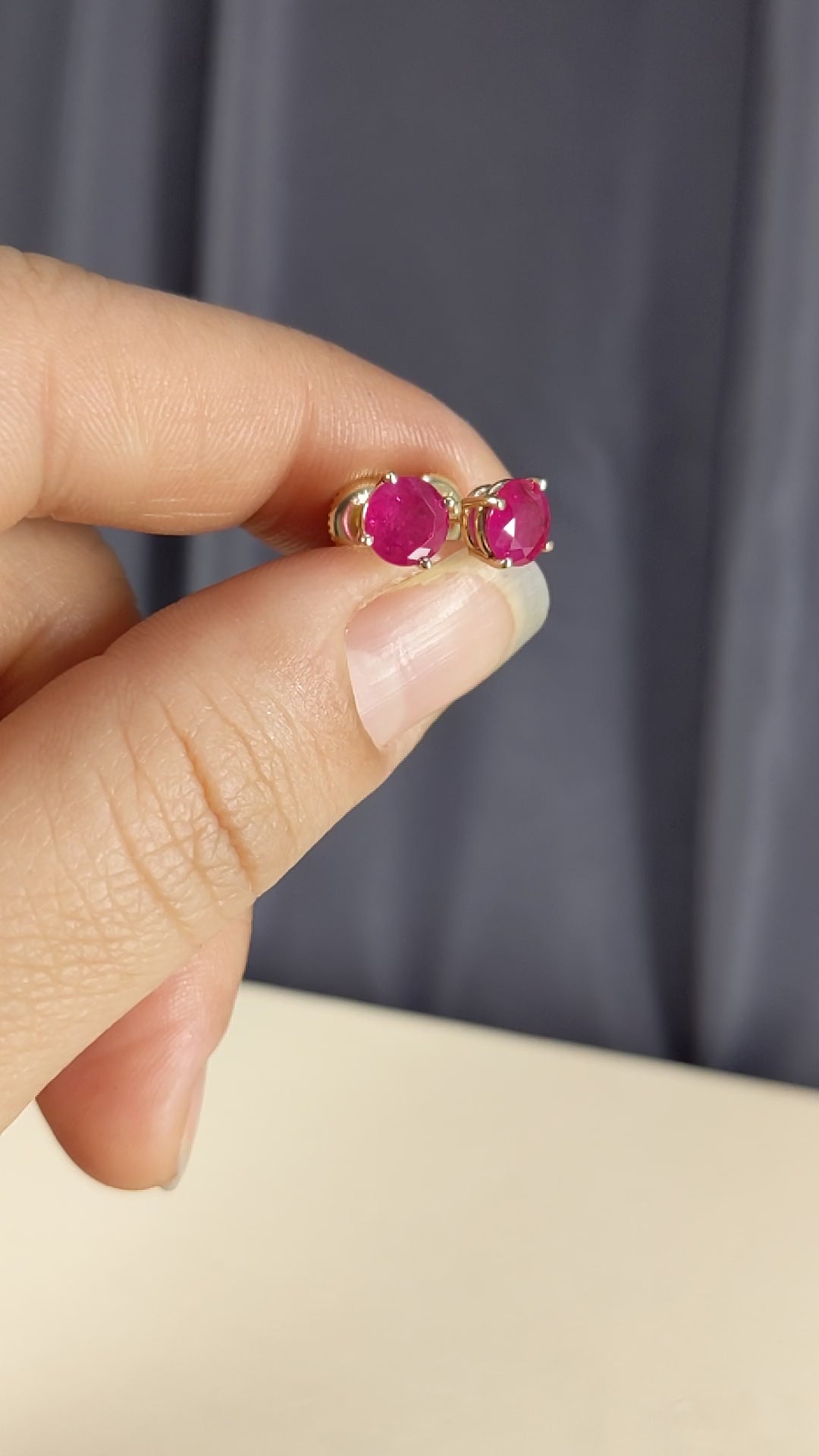 4-Prong Round Cut Ruby Stud Earrings 2.00 ct. tw.