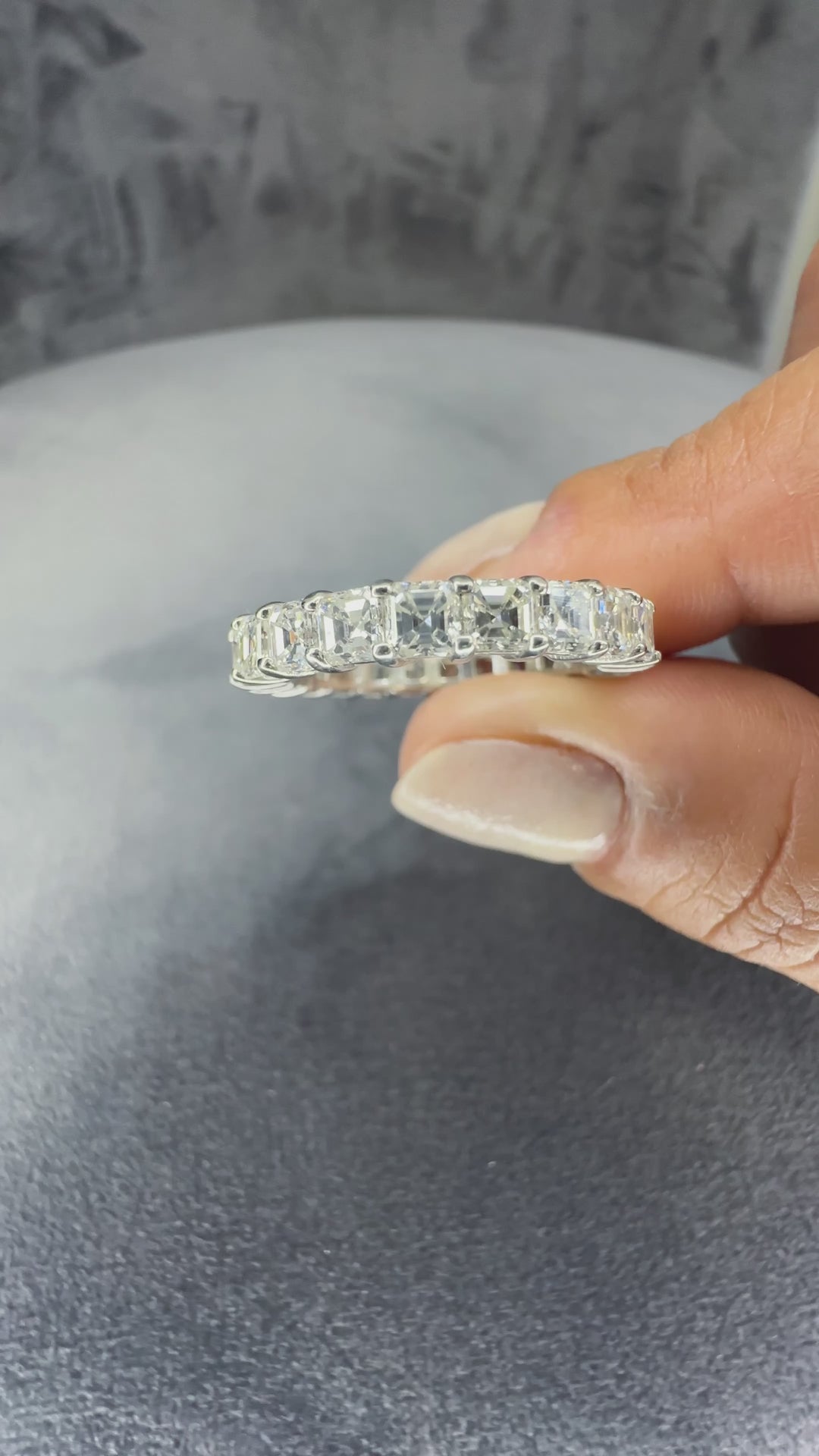 4.25 Carat Asscher Cut Diamond Eternity Band