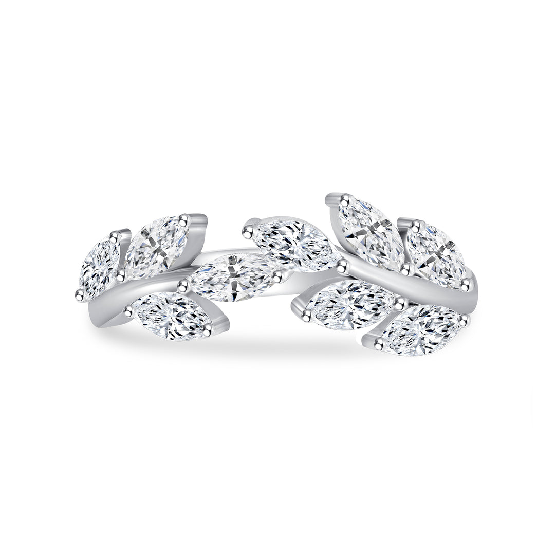 0.75 CTW. Marquise-Cut Leaf Design Diamond Ring