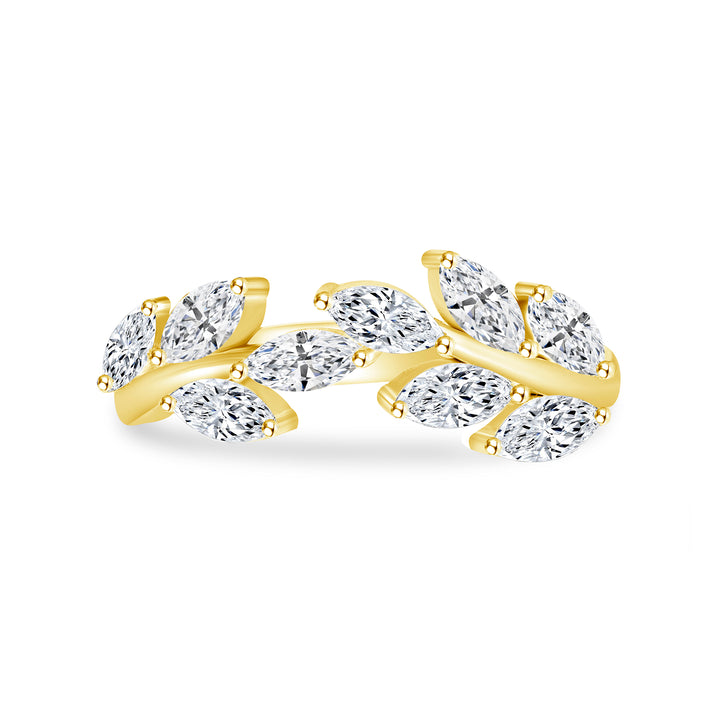 0.75 CTW. Marquise-Cut Leaf Design Diamond Ring