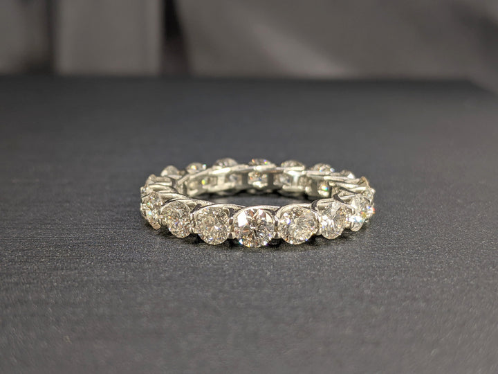 6.30 Carat Round Cut Diamond Eternity Band G, SI2