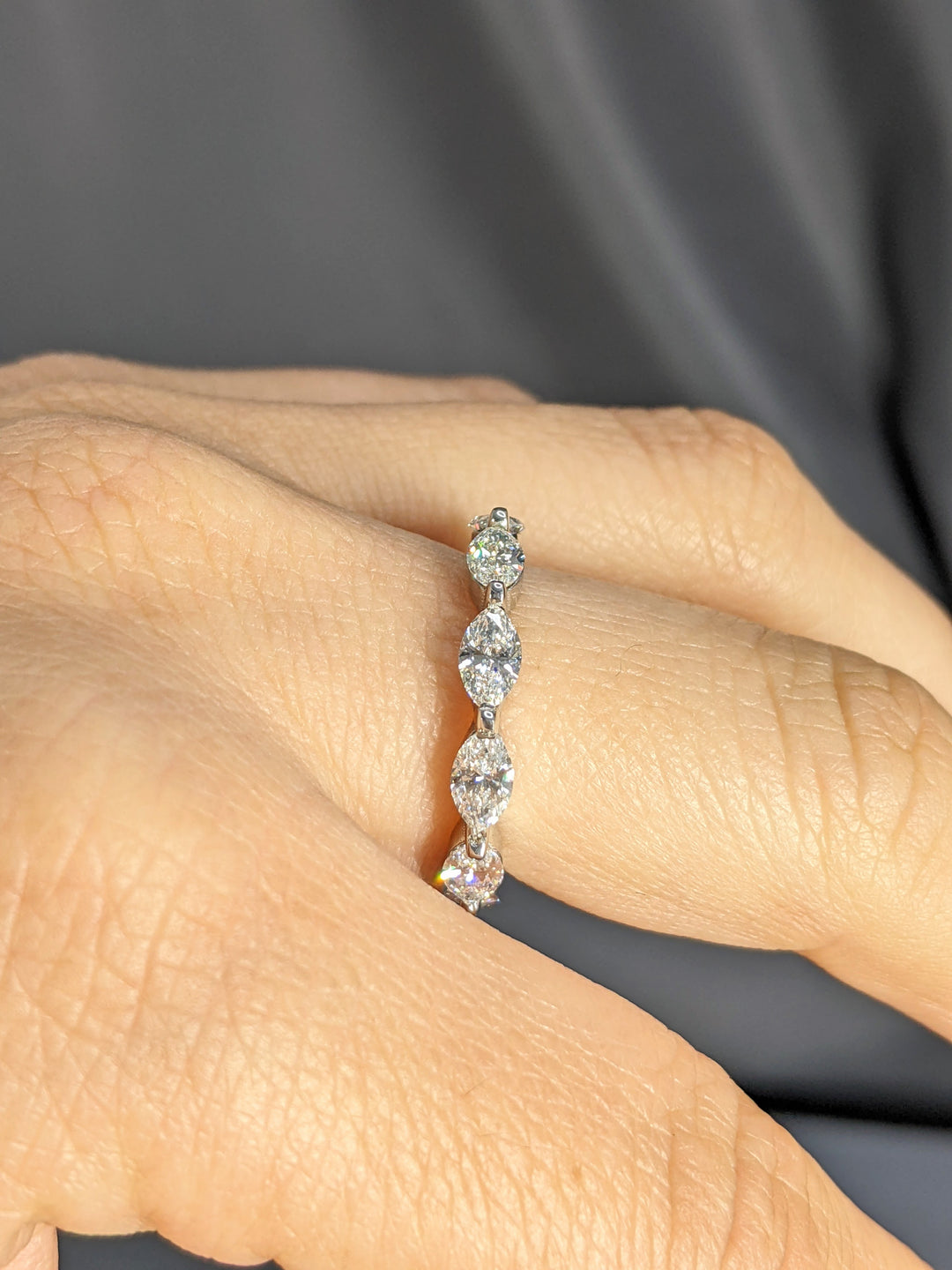 2.75 Carat Marquise Cut Diamond Eternity Band East-West Setting