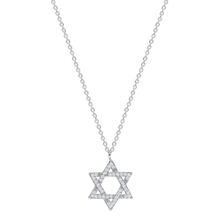 Star of David Diamond Pendant 1/2 Carat White Gold