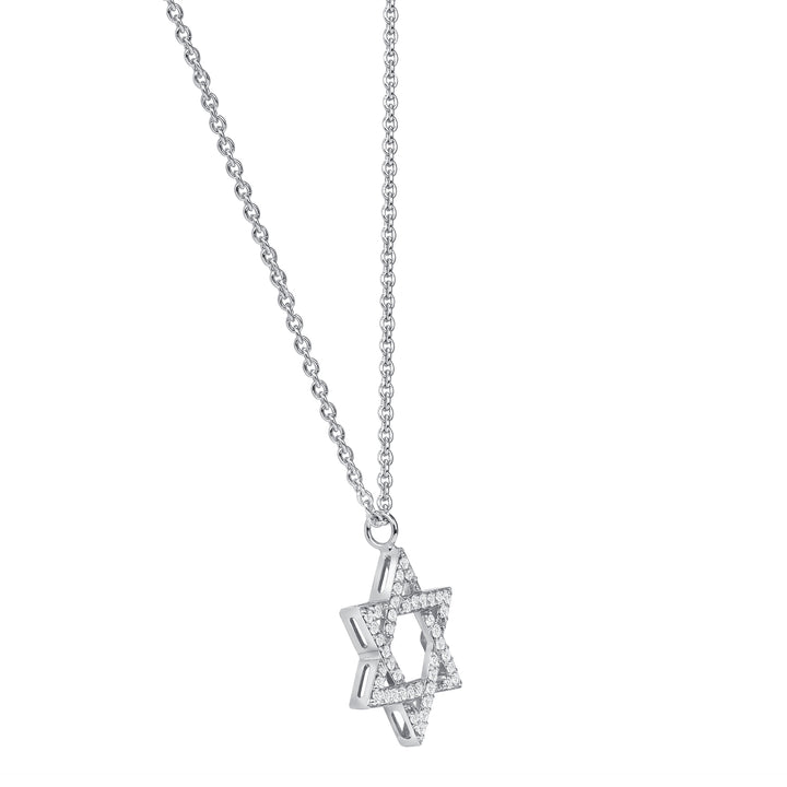 Star of David Diamond Pendant 1/2 Carat White Gold