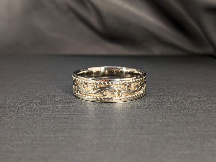 8MM Antique Design Hand Braided Solid Gold Wedding Band