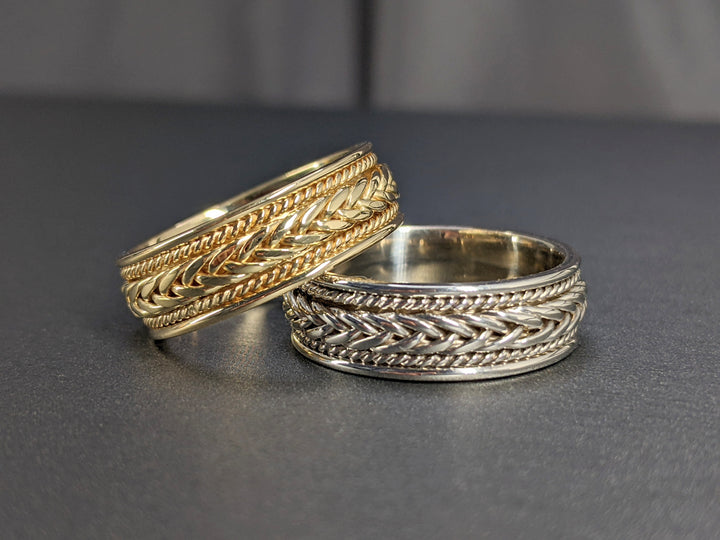 Solid Gold 7MM Hand Braided Wedding Band