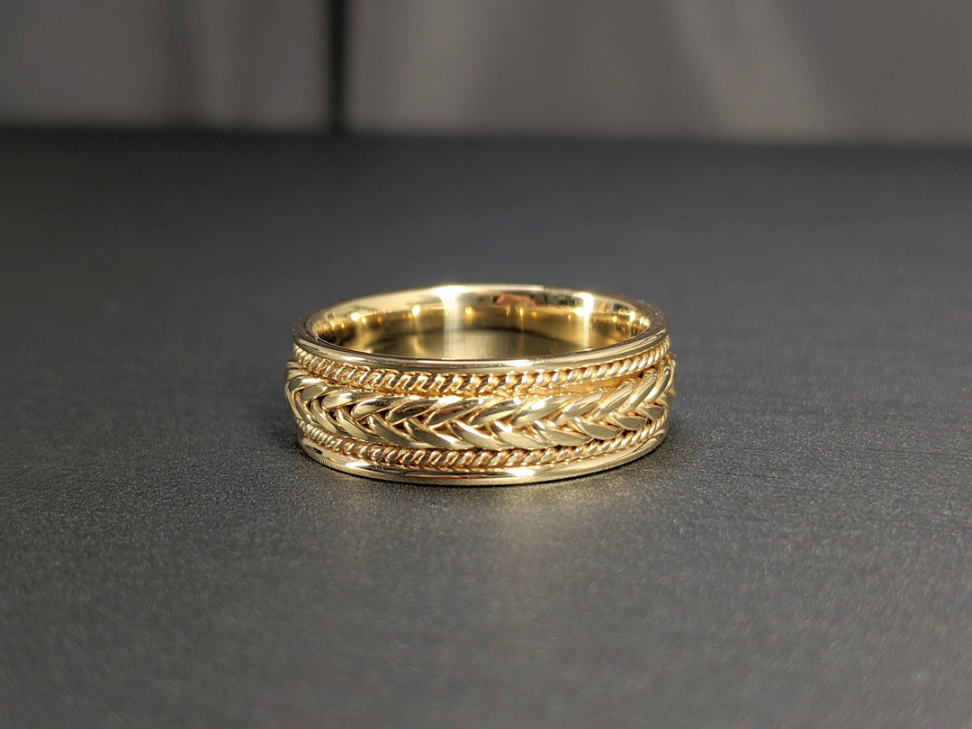 Solid Gold 7MM Hand Braided Wedding Band