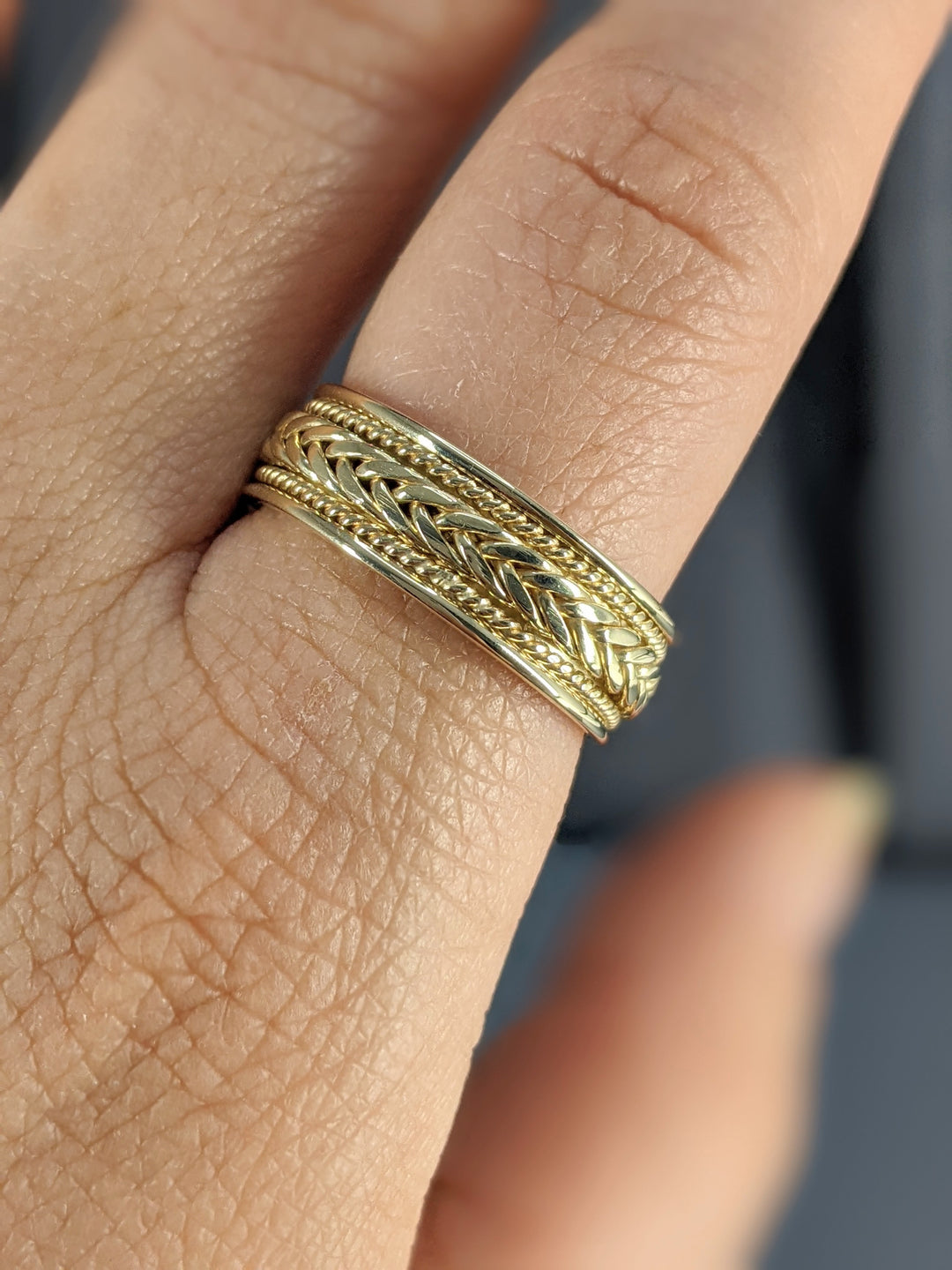 Solid Gold 7MM Hand Braided Wedding Band