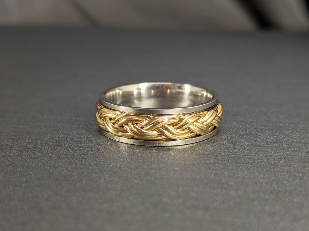 5mm Hand Braided Gold Wedding Band