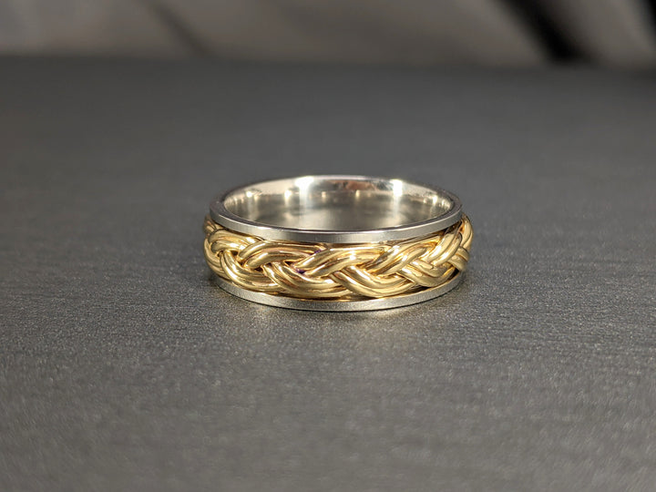 5mm Hand Braided Gold Wedding Band