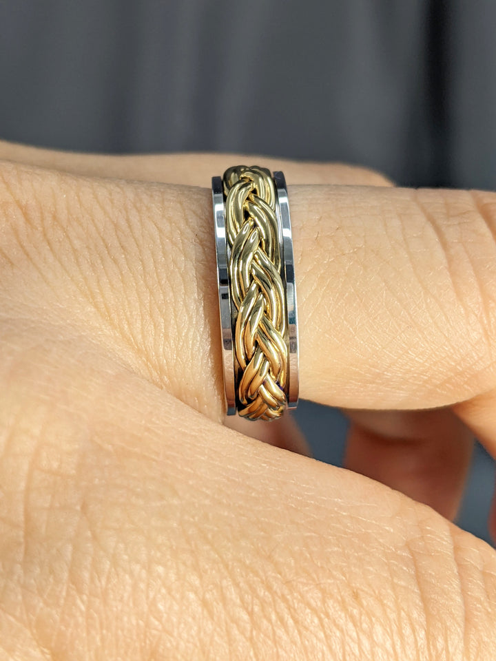 5mm Hand Braided Gold Wedding Band