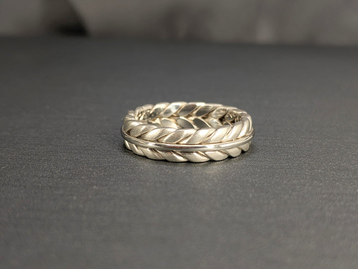 5MM Hand Braided Solid Gold Wedding Band