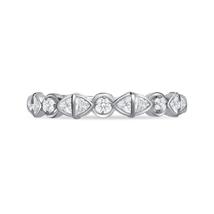 Petite Half Way 0.05 Carat Round Cut Natural Diamond Band