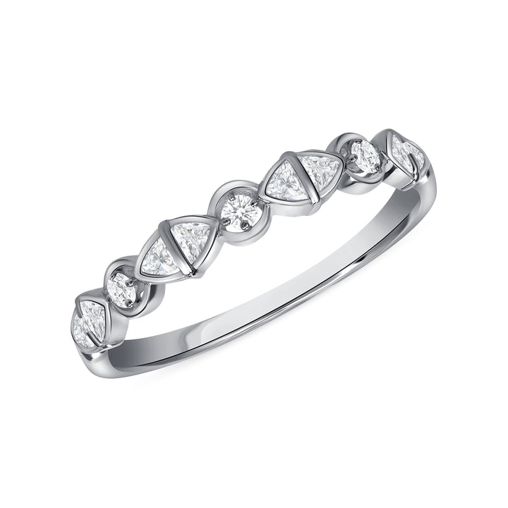 Petite Half Way 0.05 Carat Round Cut Natural Diamond Band