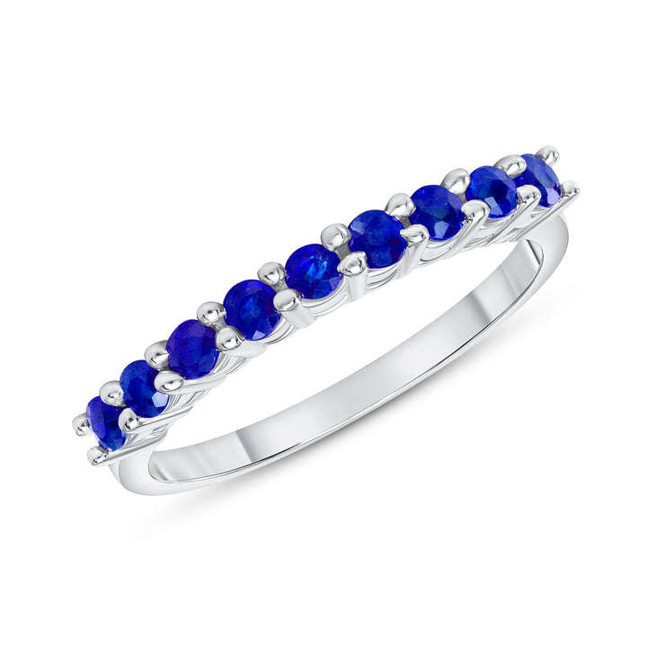 9-Stone 0.75 Ct. Tw. Brilliant Round Cut Natural Blue Sapphire Band