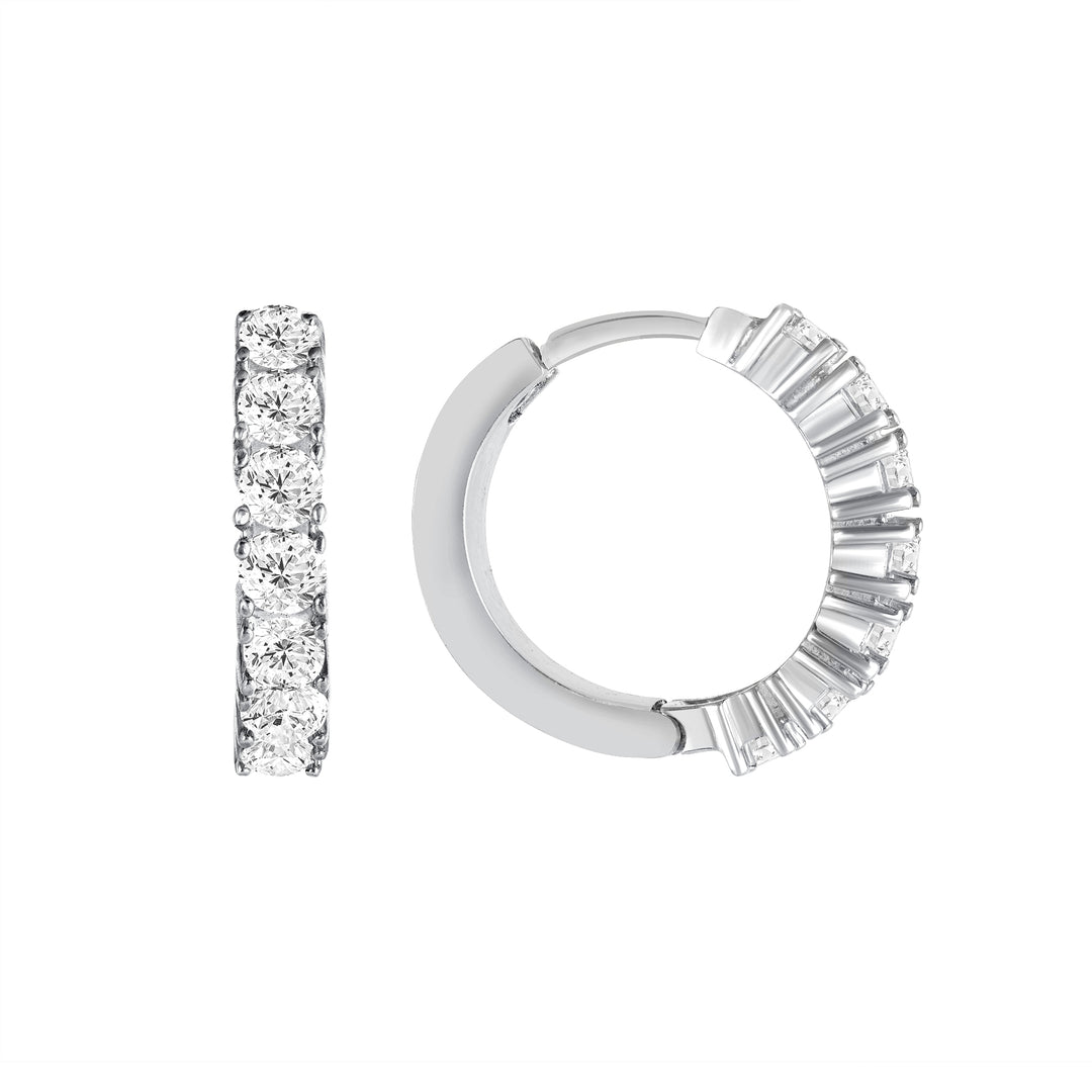 0.70 Carat Round Cut Diamond Hoop Earrings