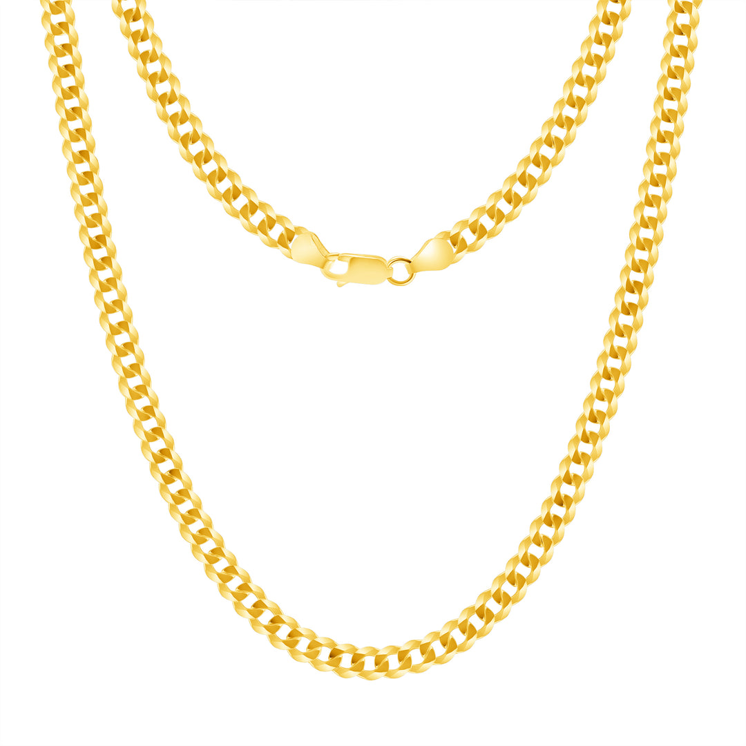 Solid 14K Yellow Gold 5 mm, 6 mm Miami Cuban Link Chain Necklace 16"-26"