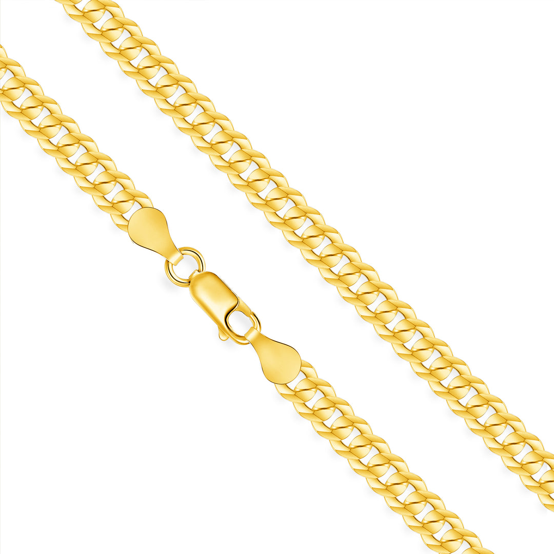 Solid 14K Yellow Gold 5 mm, 6 mm Miami Cuban Link Chain Necklace 16"-26"