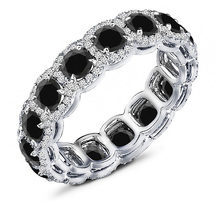 3.00 Carat Black Diamond & 1.50 Carat Diamond Band