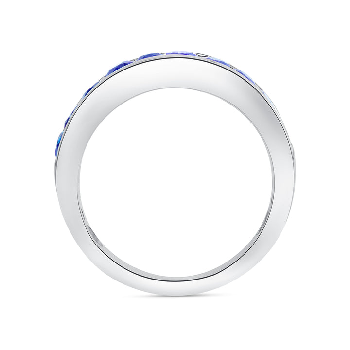 1.00 Ct. Tw. Round Cut Natural Blue Sapphire Wedding Band