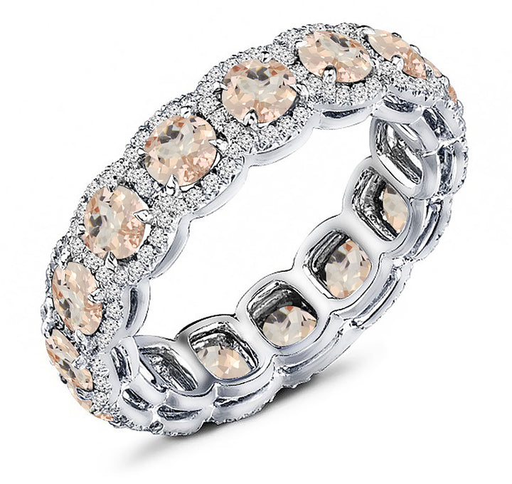 3.00 Ct. Tw. Natural Morganite & 1.50 Ct. Tw. Diamond Eternity Band