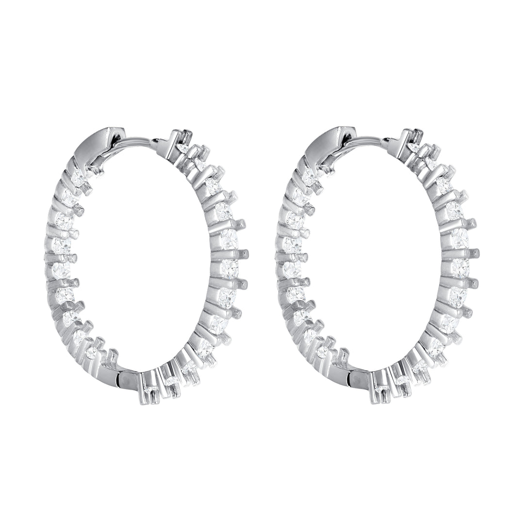 0.70 Carat Round Cut Inside Out Diamond Hoop Earrings