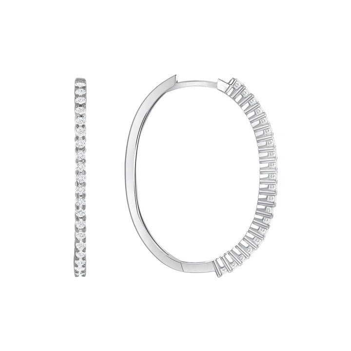 0.80 Carat Round Cut Diamond Hoop Earrings Prong Setting