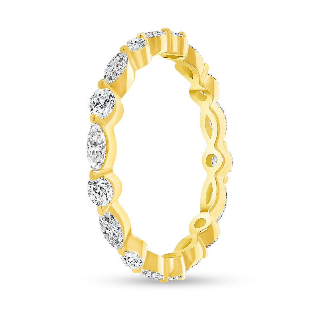 Petite 1.10 Ct. Tw. Brilliant Round & Marquise Cut Diamond Eternity Band