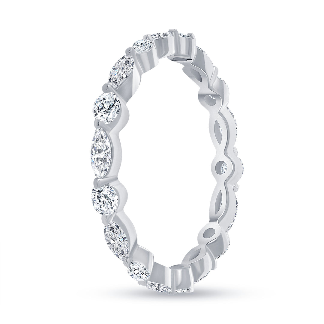 Petite 1.10 Ct. Tw. Brilliant Round & Marquise Cut Diamond Eternity Band