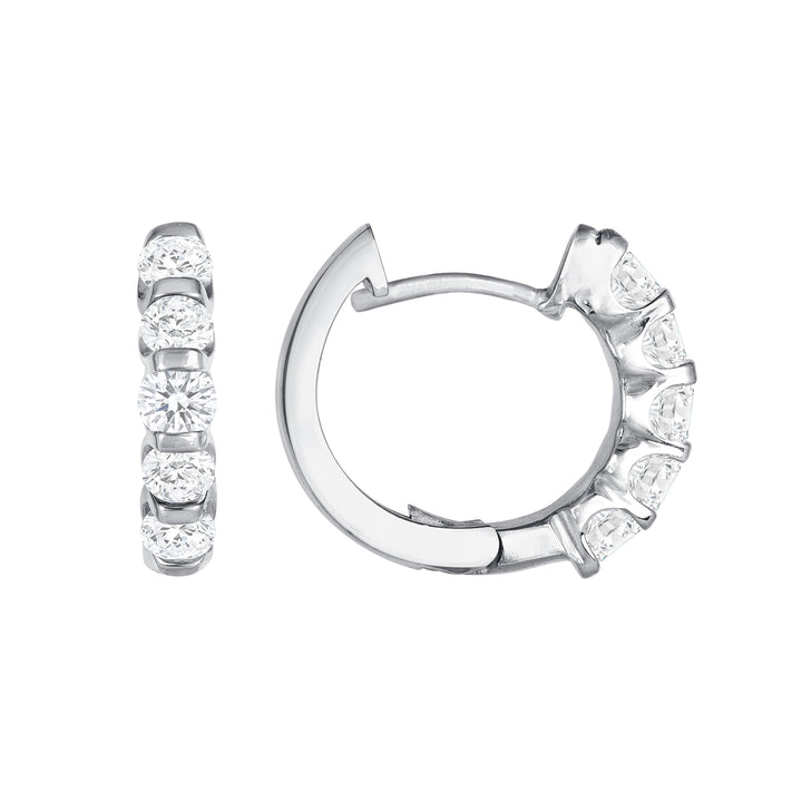 1/2 Carat Round Cut U-Prong Diamond Hoop Earrings