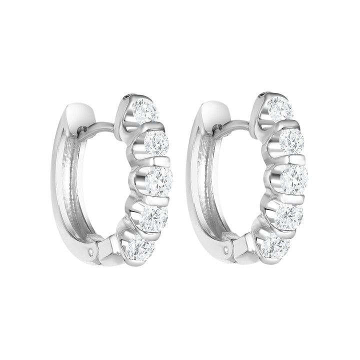 1/2 Carat Round Cut U-Prong Diamond Hoop Earrings