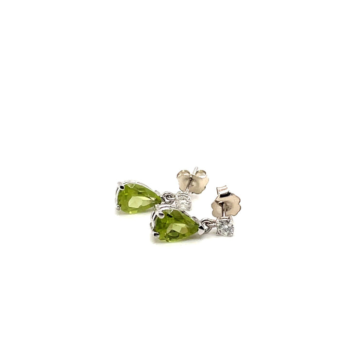 2.20 Carat Diamond & Peridot Earrings