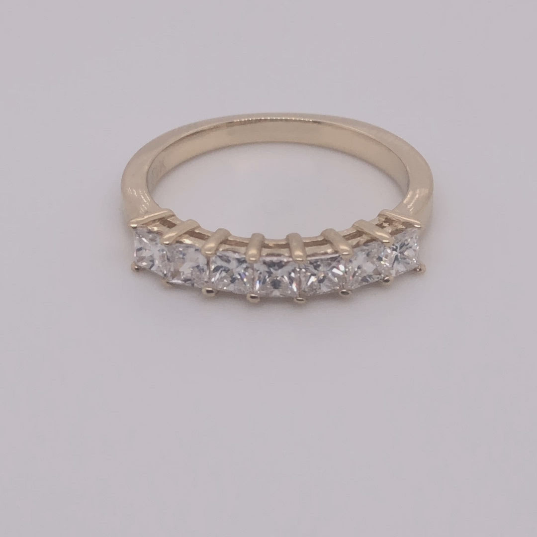 0.75 Carat Princess Cut Diamond 7 Stone Band