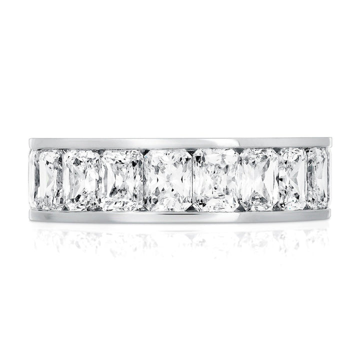 5.20 Carat Radiant Cut Diamond Eternity Channel Set Band G, SI1