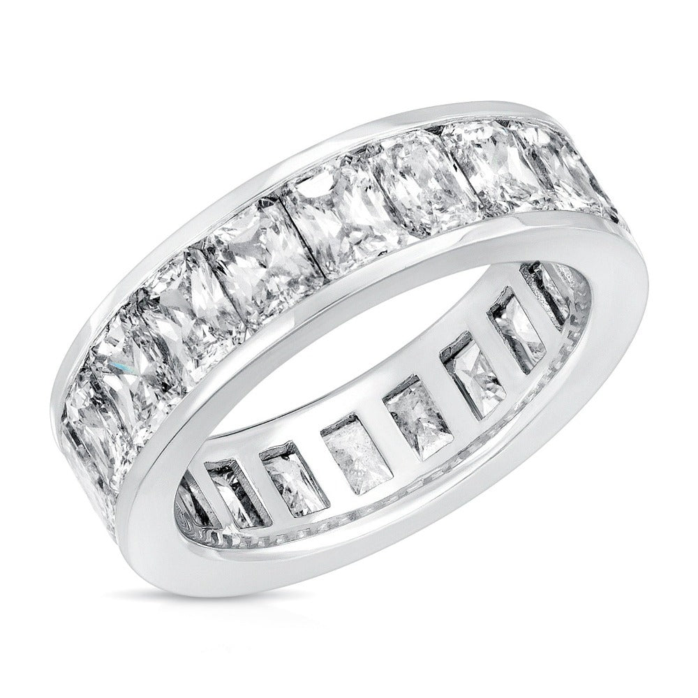 5.20 Carat Radiant Cut Diamond Eternity Channel Set Band G, SI1