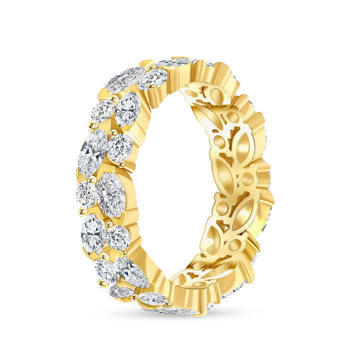 4.50 Ct. Tw. Brilliant Round & Marquise Cut Diamond Eternity Band H,VS