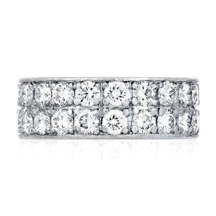 3.24 Carat Brilliant Round Cut Diamond Double Row Eternity Band