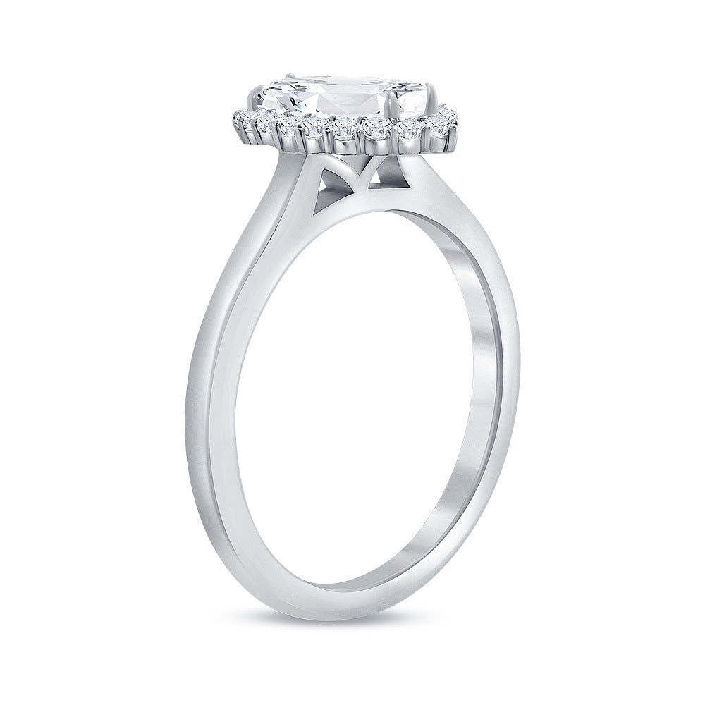 0.75 Carat Halo Marquise Cut Diamond Engagement Ring