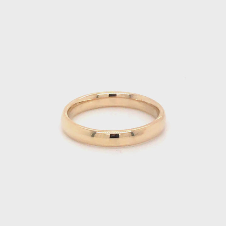 Solid Gold 3MM Plain Wedding Band Comfort Fit