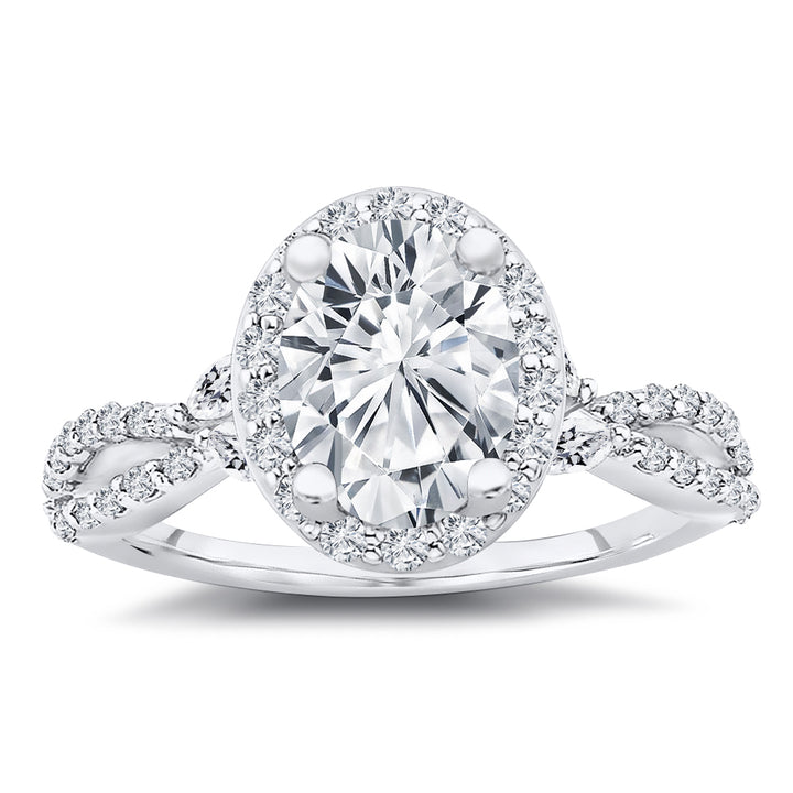 1.65 Ct. Tw. Halo Design Oval Cut Diamond Engagement Ring