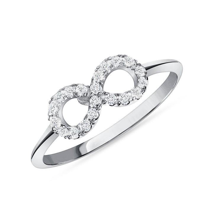 Infinity Symbol 0.17 Carat Round Cut Natural Diamond Ring