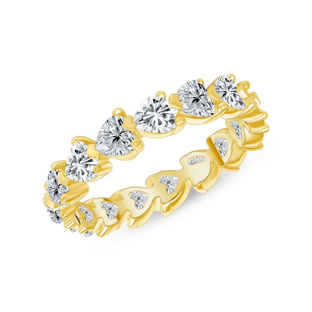 3.70 Carat Heart Cut Diamond Eternity Band East-West Setting