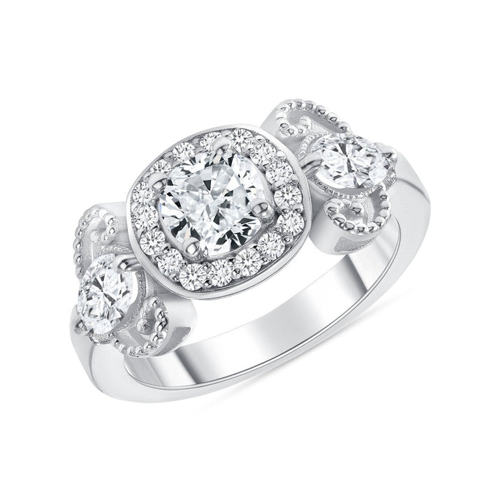 1.25 Carat Halo Design Diamond Engagement Wedding Ring Set