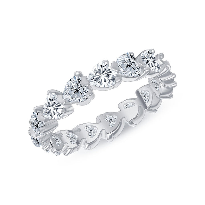 3.70 Carat Heart Cut Diamond Eternity Band East-West Setting