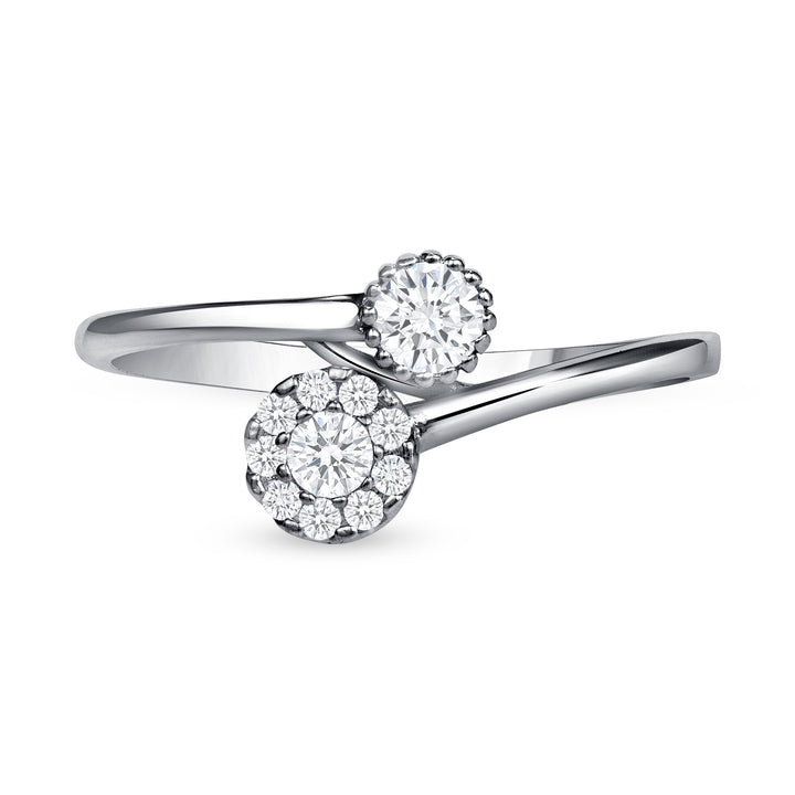 Flower Inspired 0.28 Carat Round Cut Natural Diamond Band