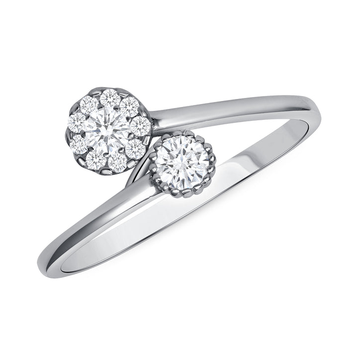 Flower Inspired 0.28 Carat Round Cut Natural Diamond Band