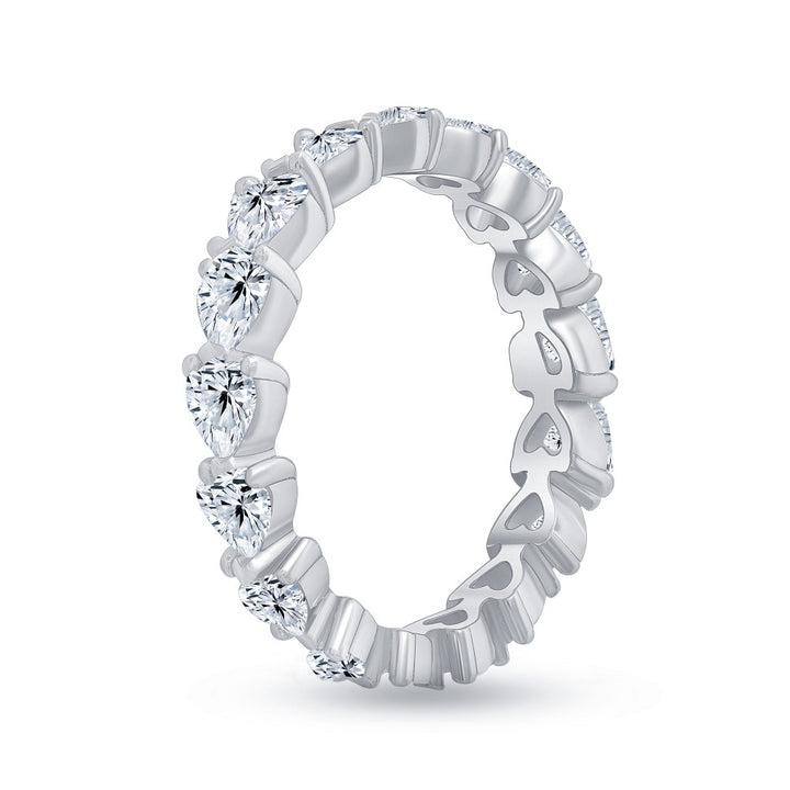 3.70 Carat Heart Cut Diamond Eternity Band East-West Setting